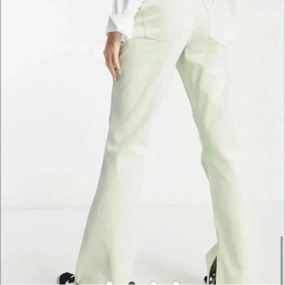 Asos maternity green flared pants jeans 4 spring summer open slit pants - Picture 7 of 9